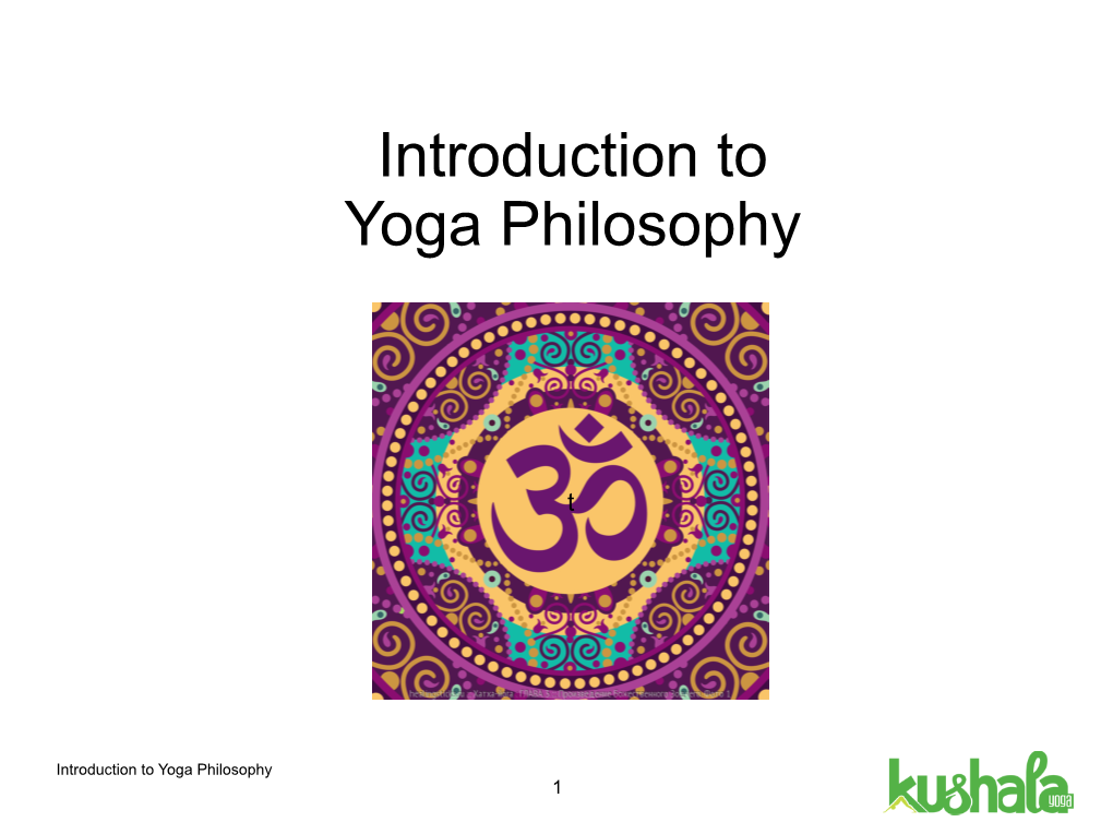 Introduction to Yoga Philosophy