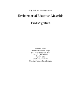 Environmental Education Materials Bird Migration