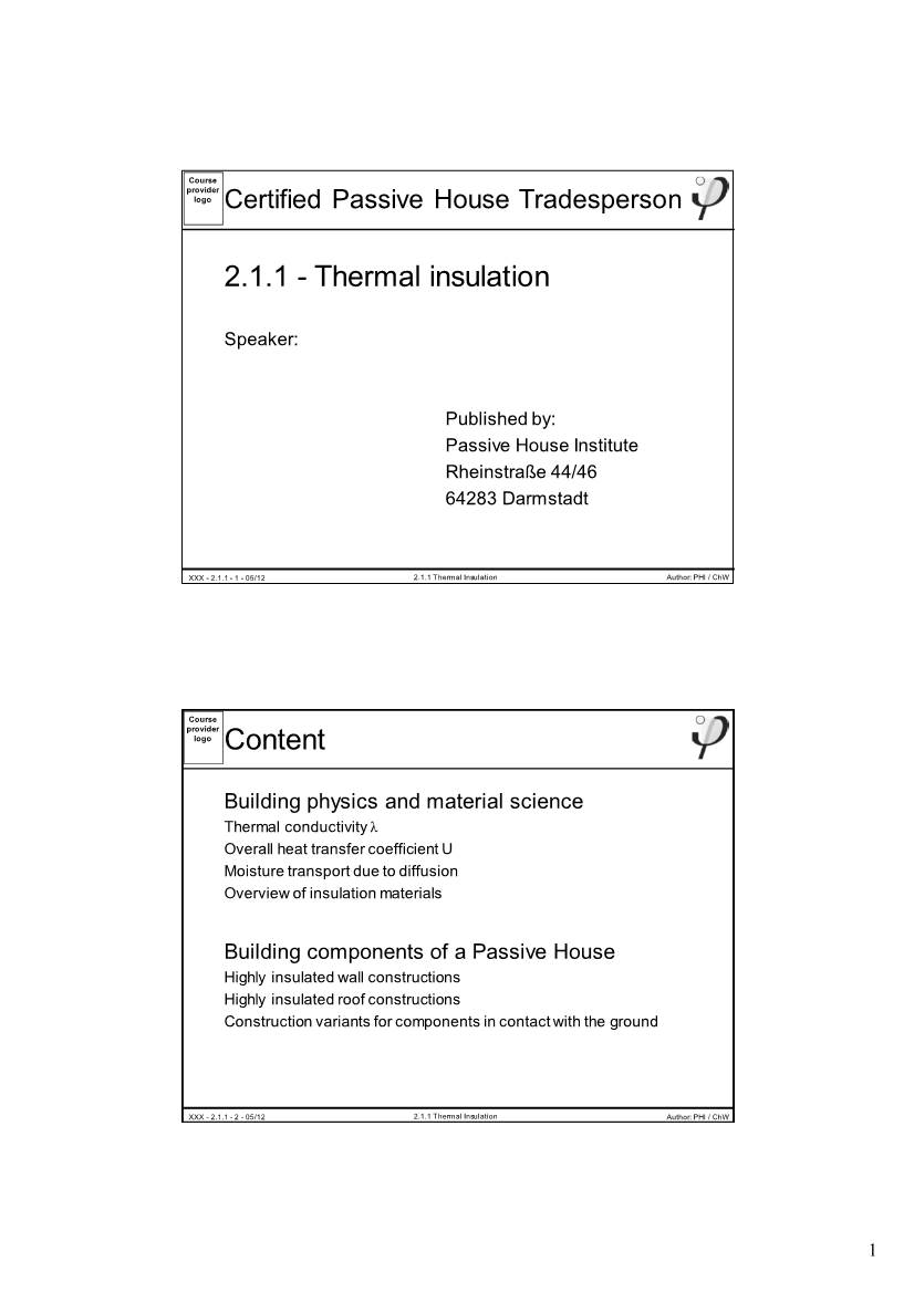 2.1.1 � Thermal Insulation