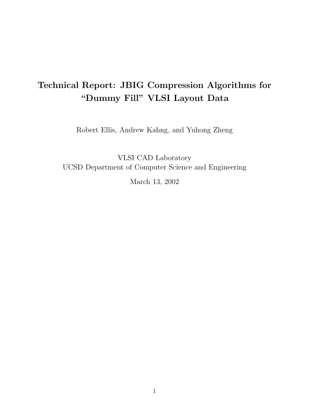 JBIG Compression Algorithms for “Dummy Fill” VLSI Layout Data