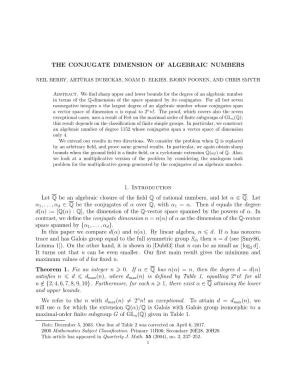 The Conjugate Dimension of Algebraic Numbers