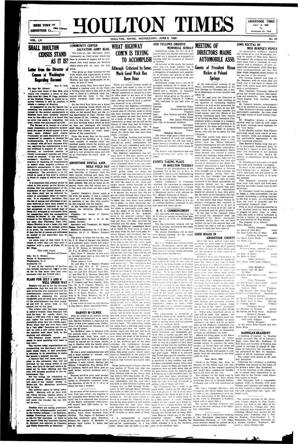 Houlton Times, June 9, 1920