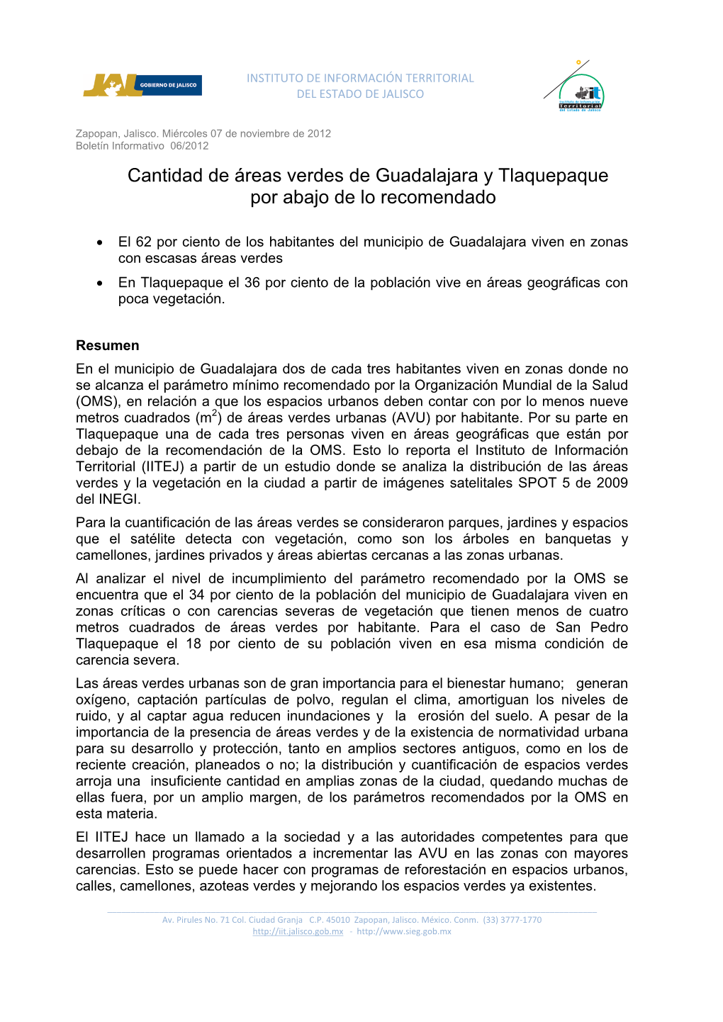 Cantidad De Áreas Verdes De Guadalajara Y Tlaquepaque Por Abajo De Lo Recomendado