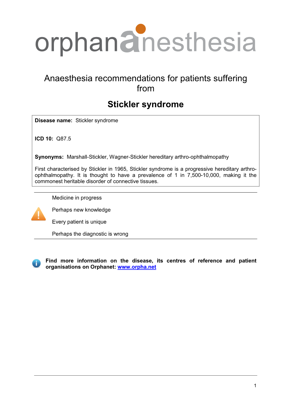 Stickler Syndrome