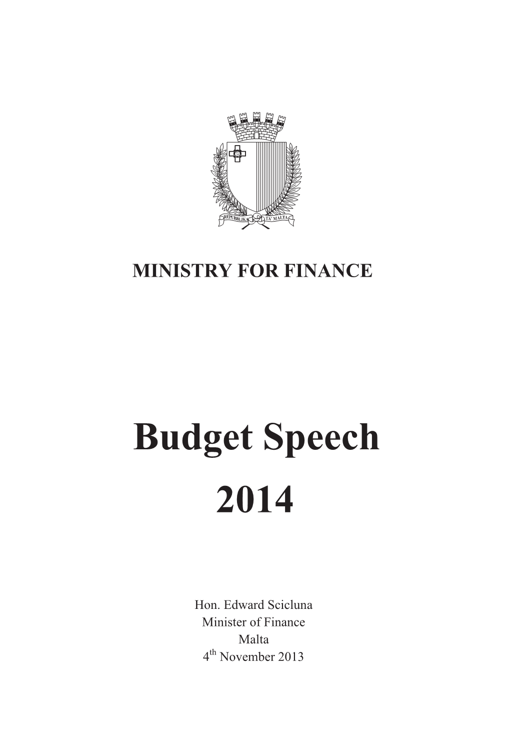 Budget Speech 2014