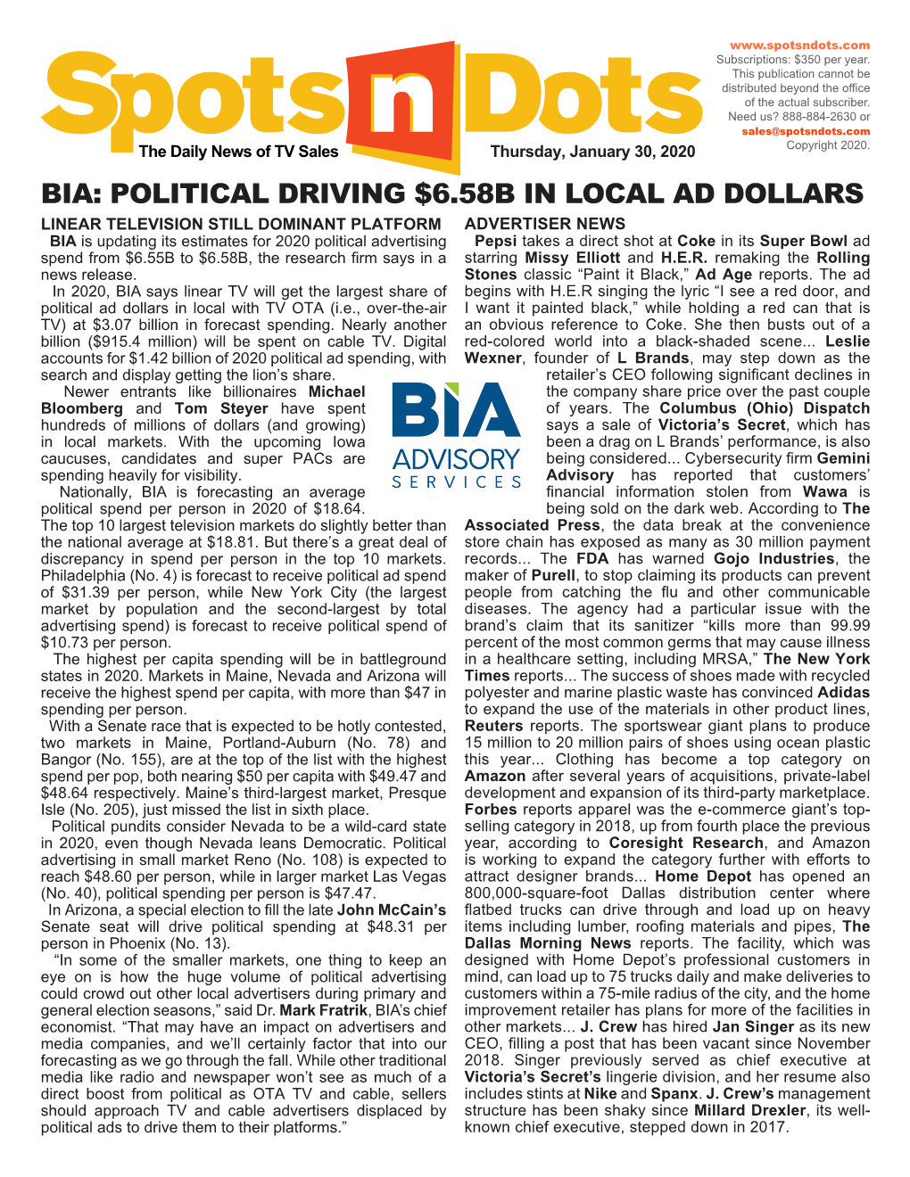 Political Driving $6.58B in Local Ad Dollars