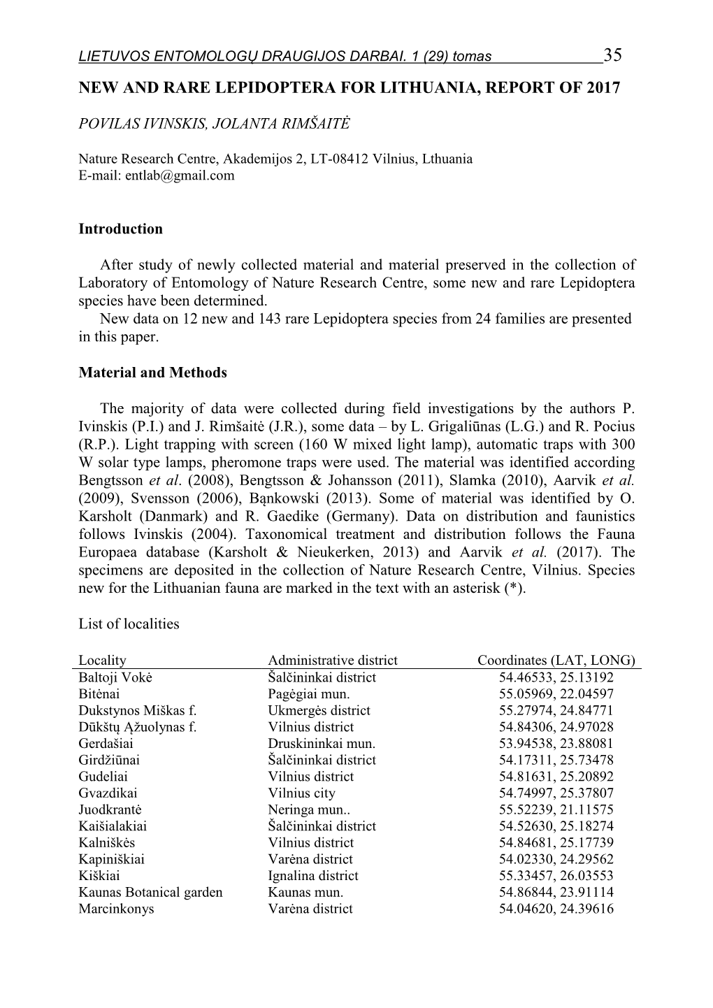 Checklist of Lithuanian Diptera