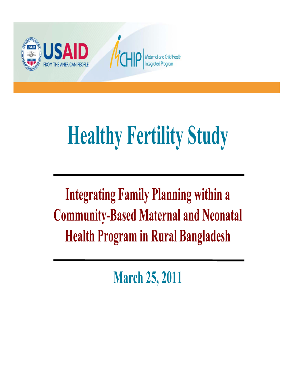 Healthy Fertility Study