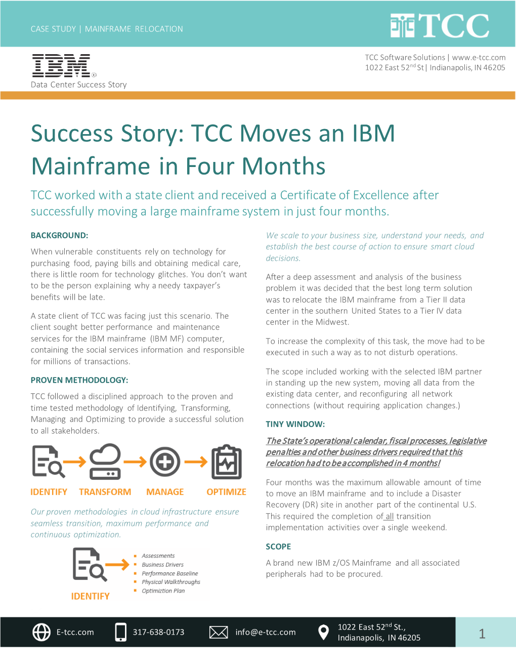 Success Story: TCC Moves an IBM Mainframe in Four Months