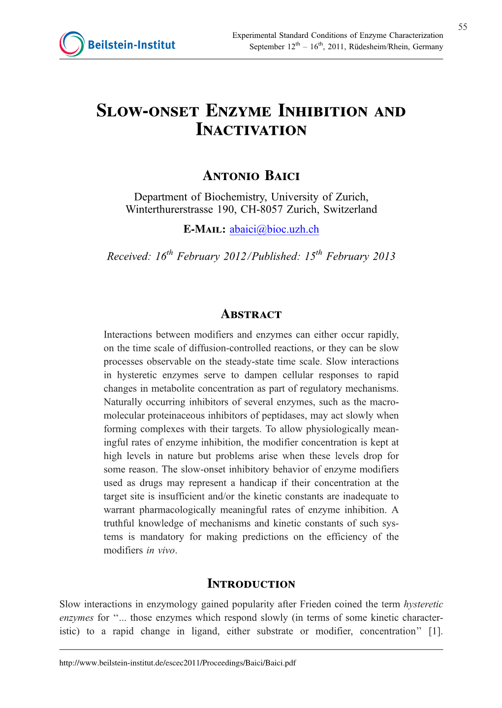 Slow-Onset Enzyme Inhibition and Inactivation