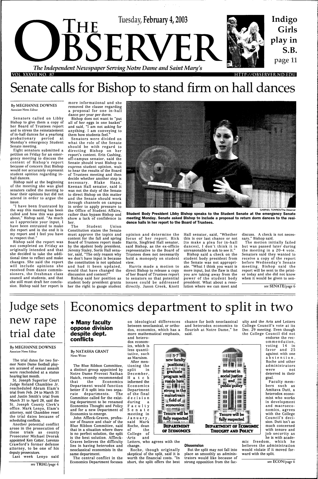 Senate Calls for Bishop to Stand Firm on Hall Dances Economics