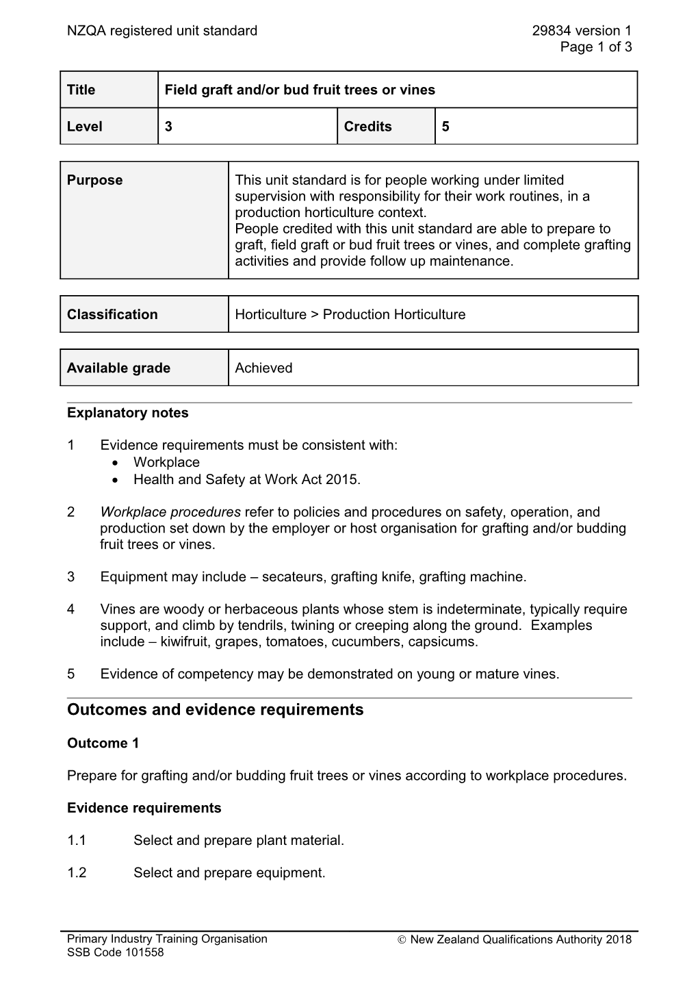 29834 Field Graft And/Or Bud Fruit Trees Or Vines