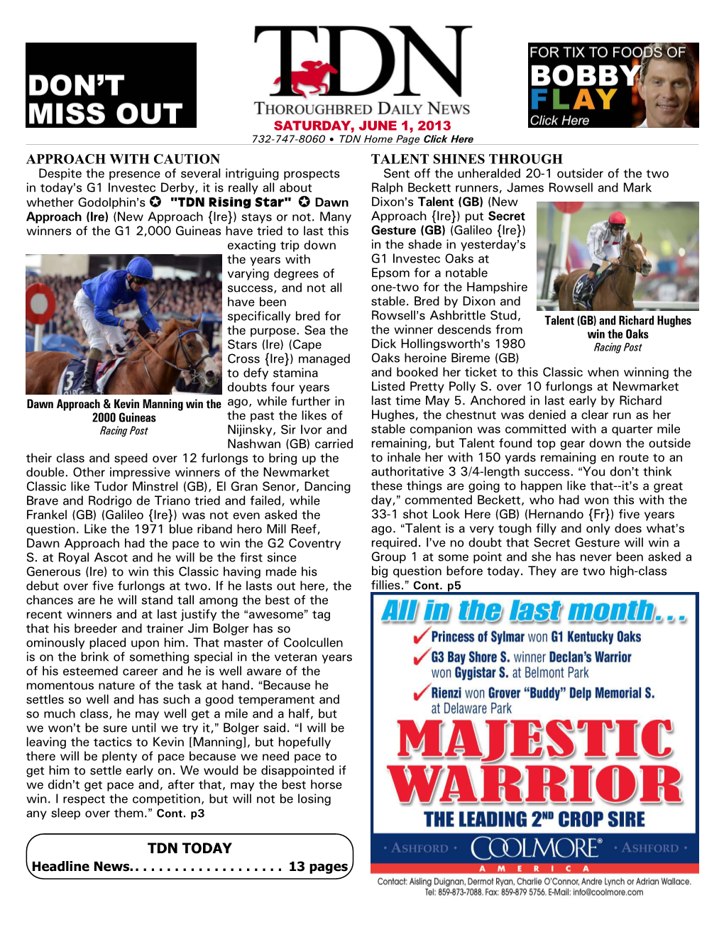 Approach with Caution Talent Shines Through Tdn Today