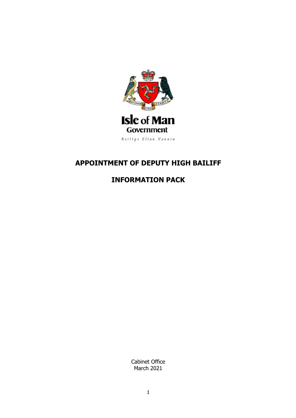 Appointment of Deputy High Bailiff Information Pack