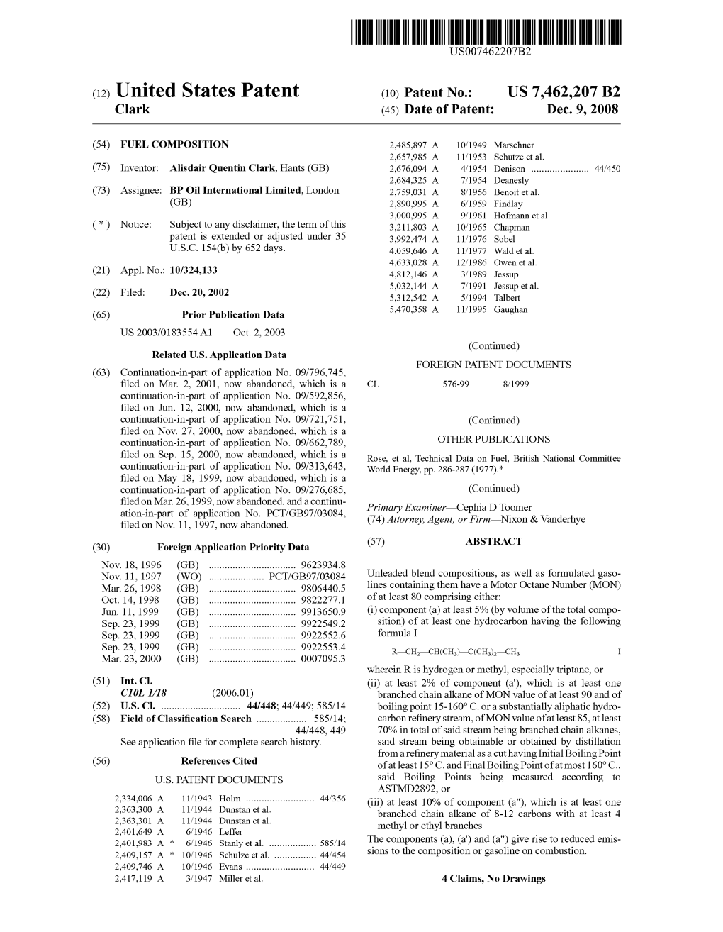 (12) United States Patent (10) Patent No.: US 7.462,207 B2 Clark (45) Date of Patent: Dec