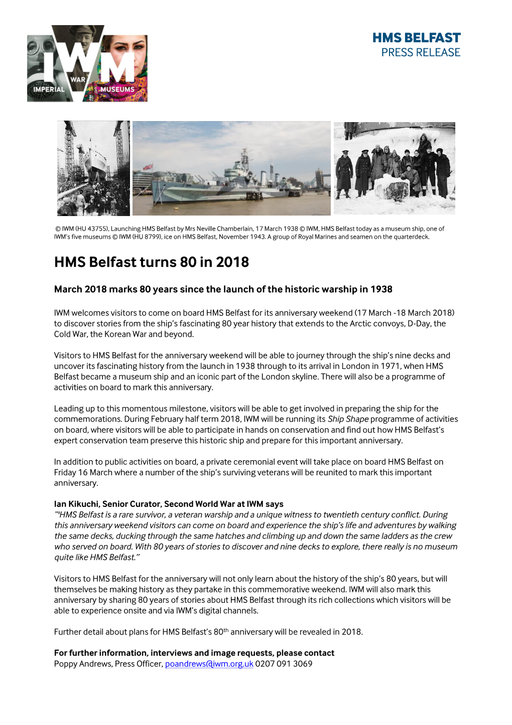 HMS Belfast Turns 80 in 2018