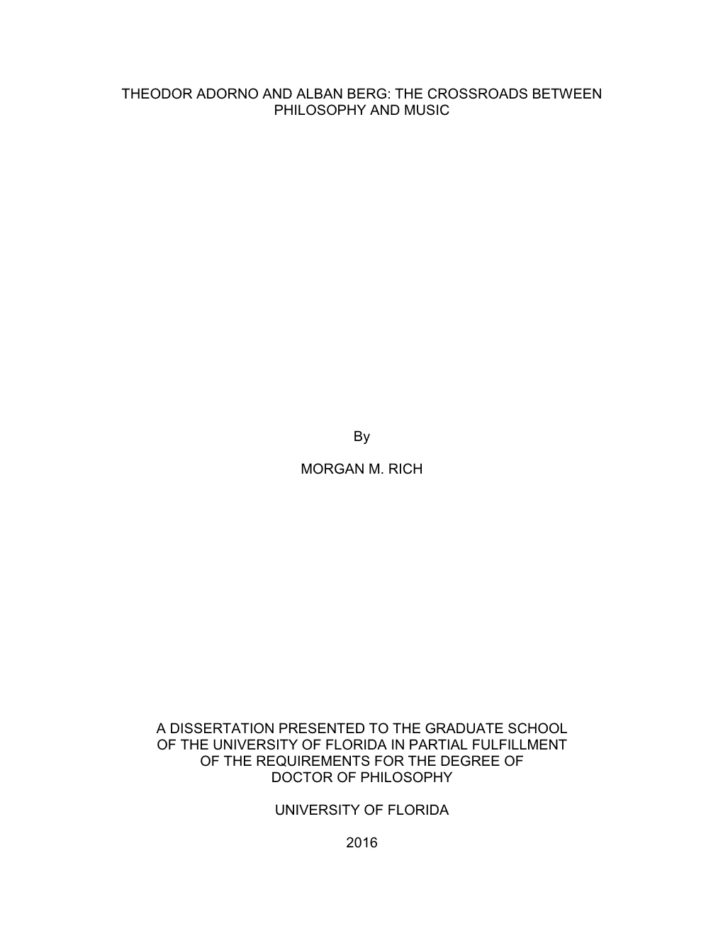 University of Florida Thesis Or Dissertation Formatting