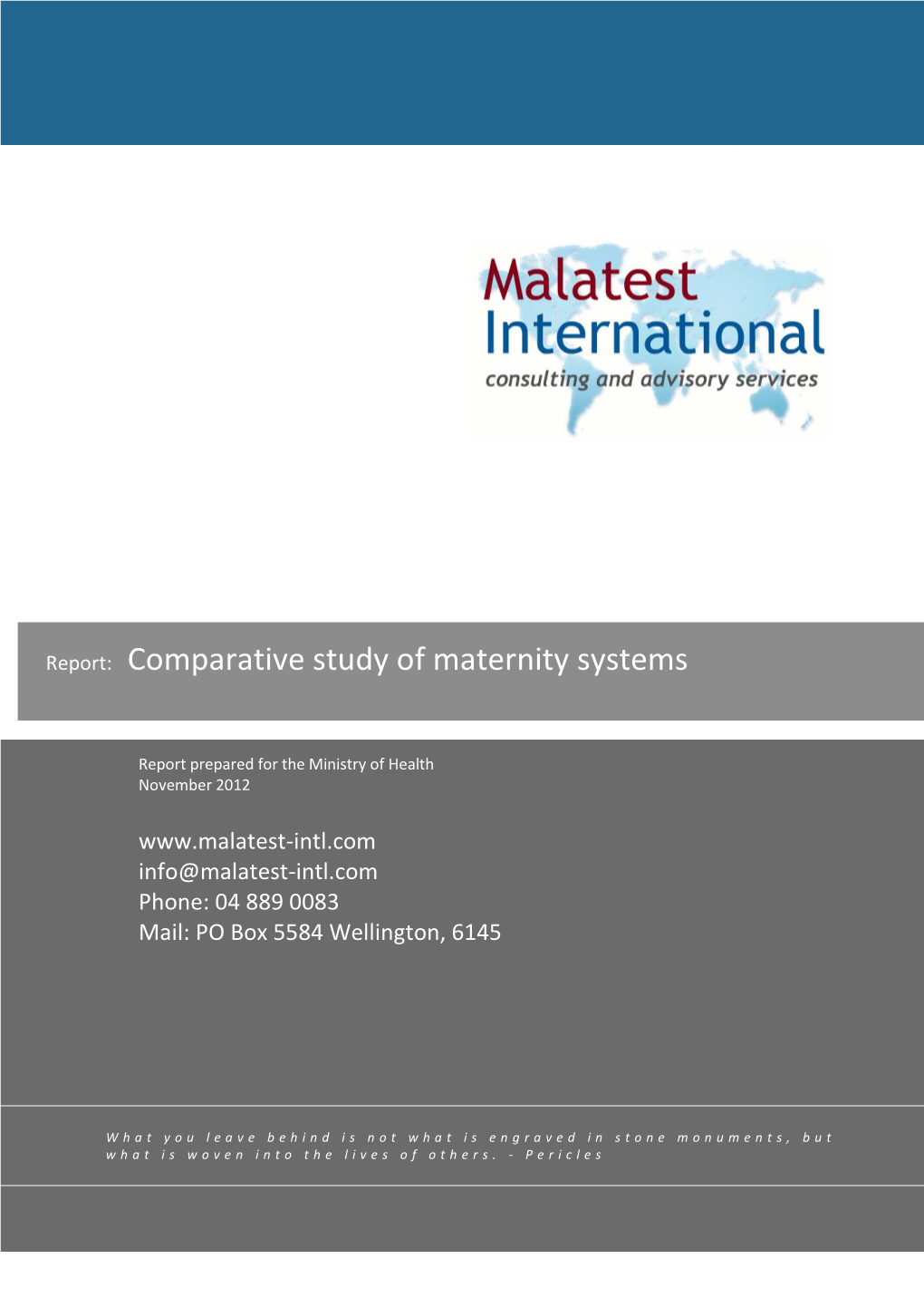 Report: Comparative Study of Maternity Systems