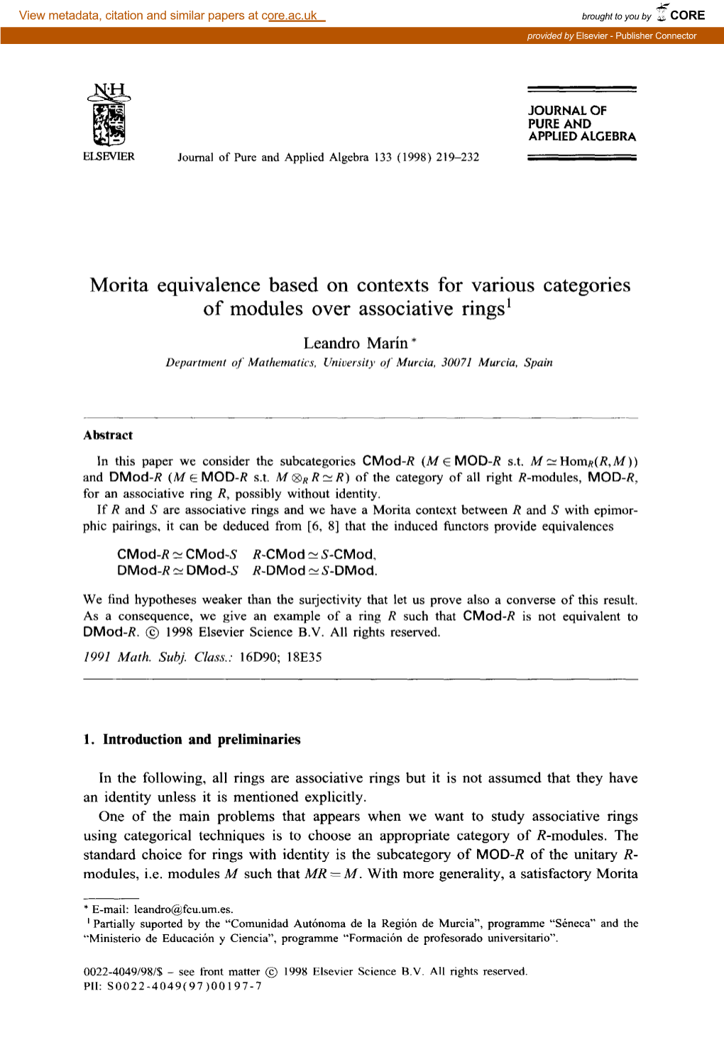 Morita Equivalence Based on Contexts for Various Categories of Modules Over Associative Rings'