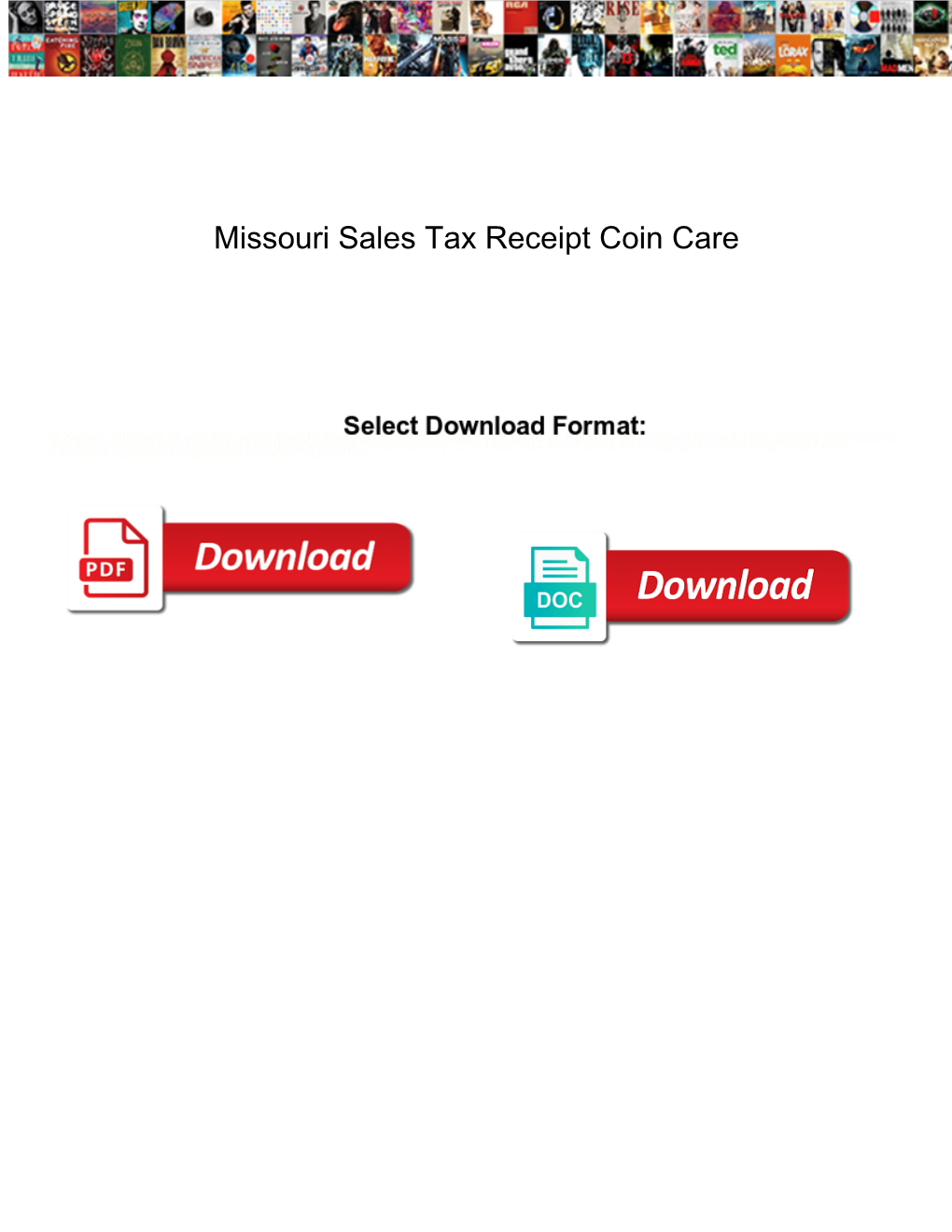 Missouri Sales Tax Receipt Coin Care