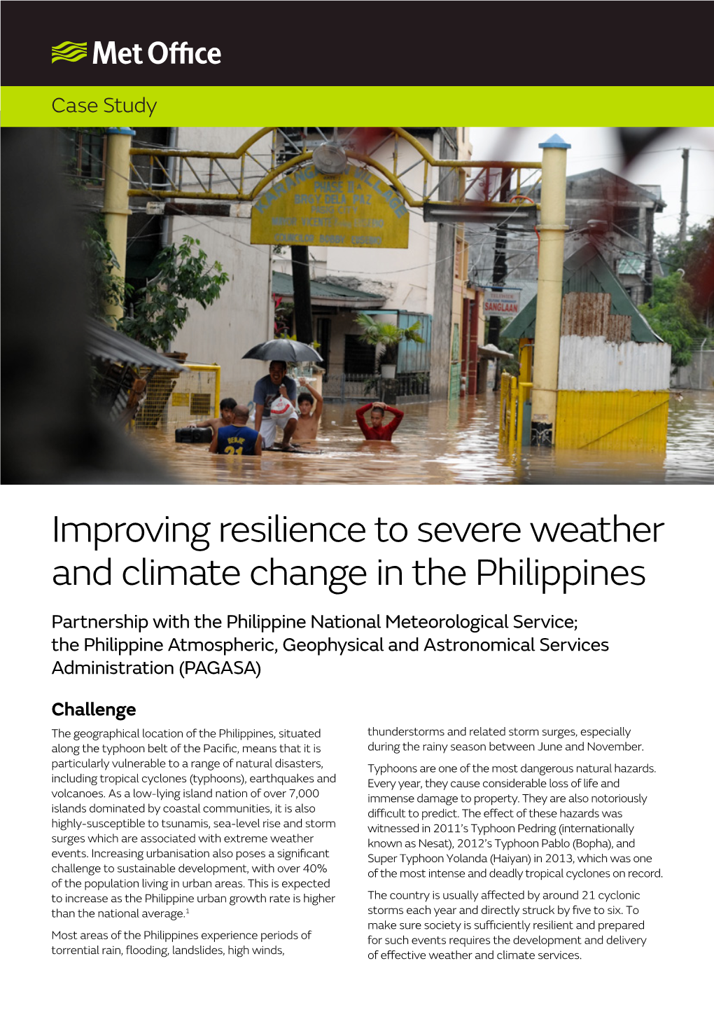 Improving Resilience to Severe Weather and Climate Change in The