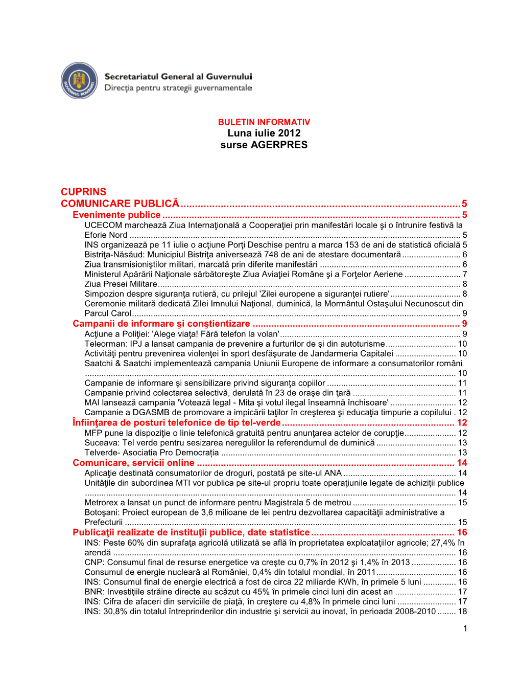 Guvernul României', Se Arată În Document