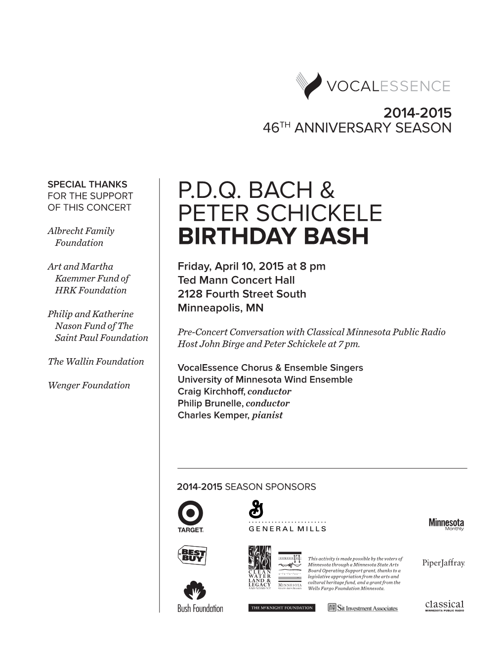 P.D.Q. Bach & Peter Schickele Birthday Bash