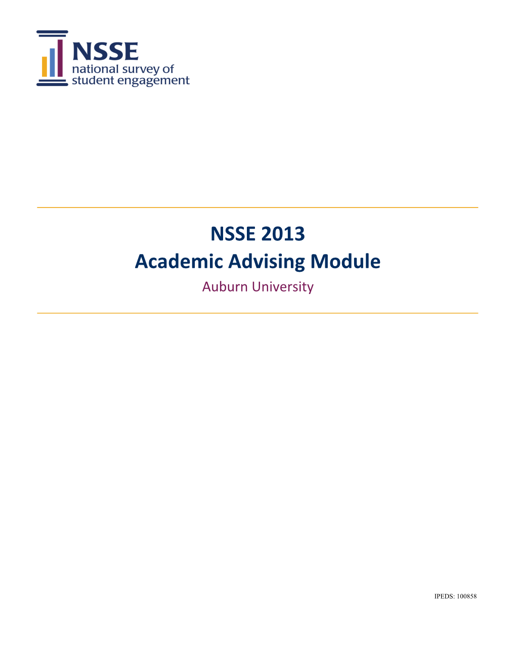 NSSE13 Topical Module