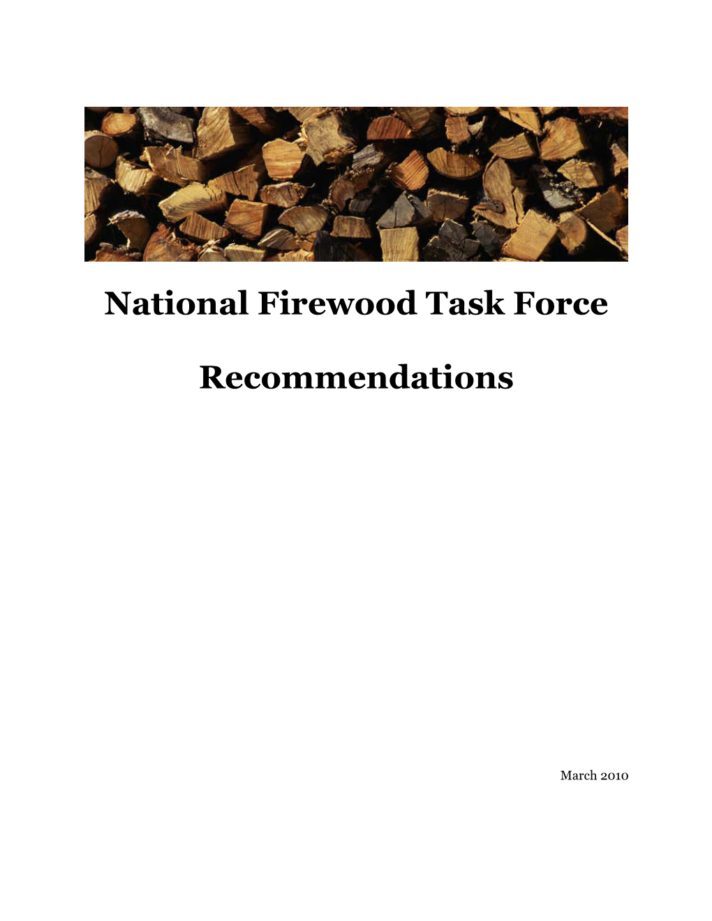 National Firewood Task Force Recommendations