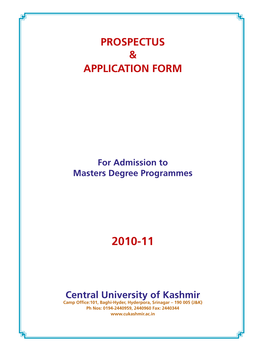 Prospectus & Application Form