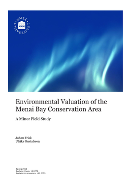 Environmental Valuation of the Menai Bay Conservation Area