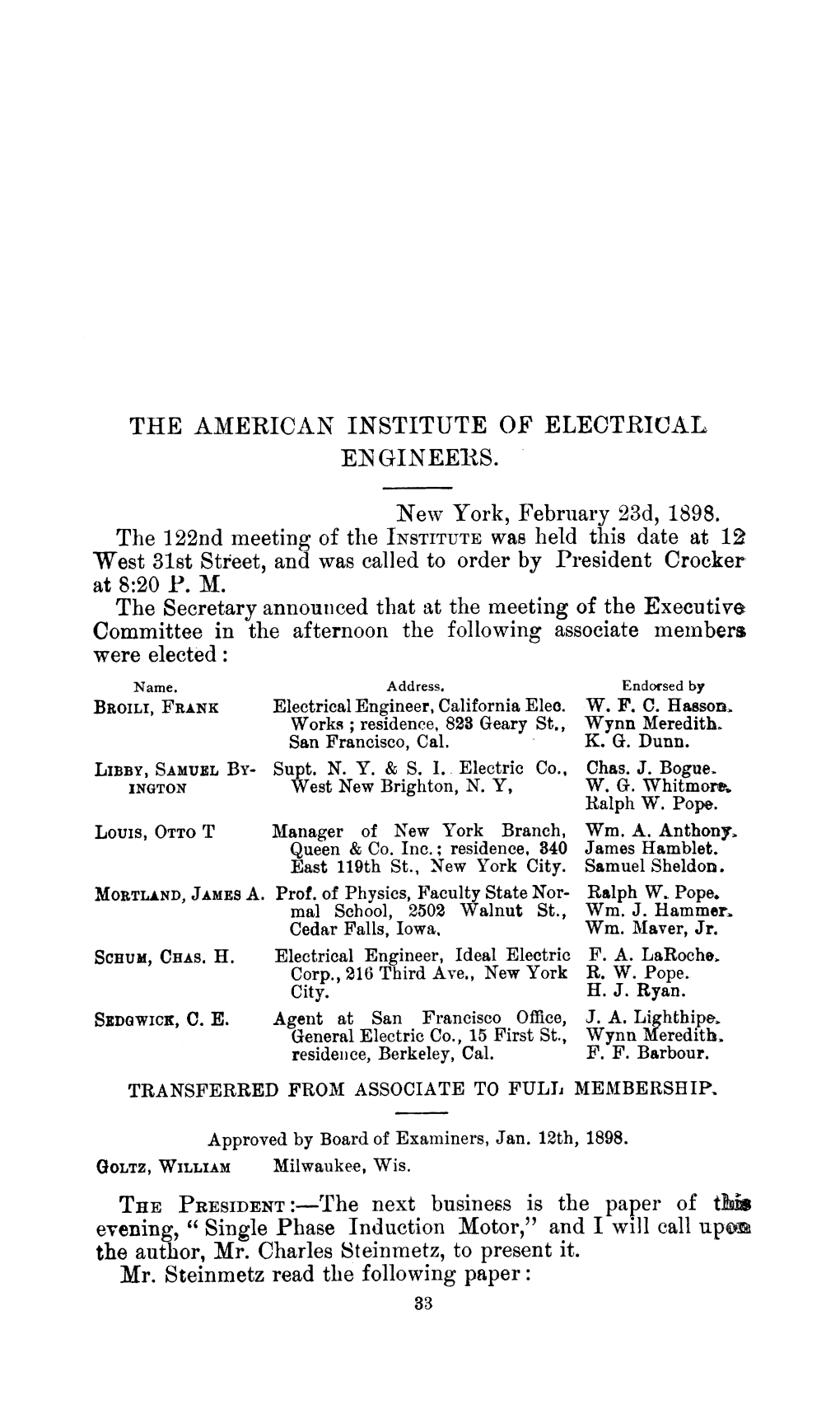 The American Institute of Electrical En Gineer-S