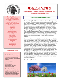 April 2021 Newsletter