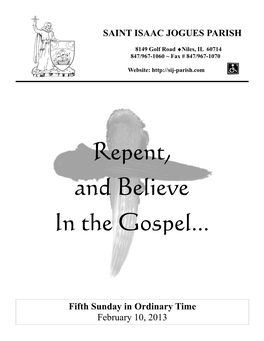 Repent, and Believe in the Gospel