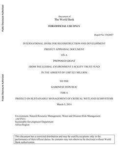 Gabon Sustainable Management of Critical Wetlands Ecosystems