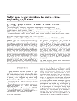 Gellan Gum: a New Biomaterial for Cartilage Tissue Engineering Applications