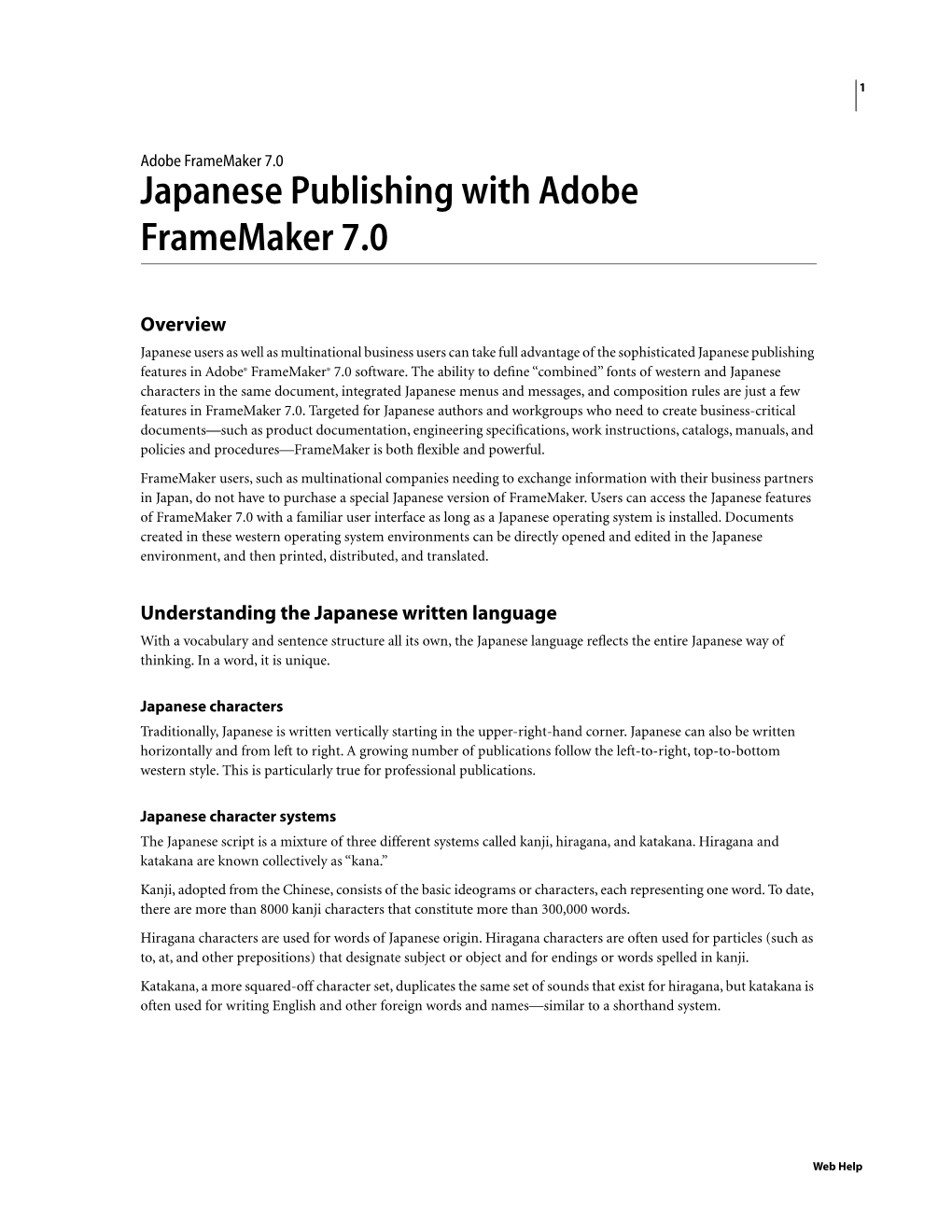 Japanese Publishing with Adobe Framemaker 7.0