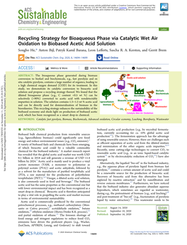 Recycling Strategy for Bioaqueous Phase Via Catalytic Wet Air