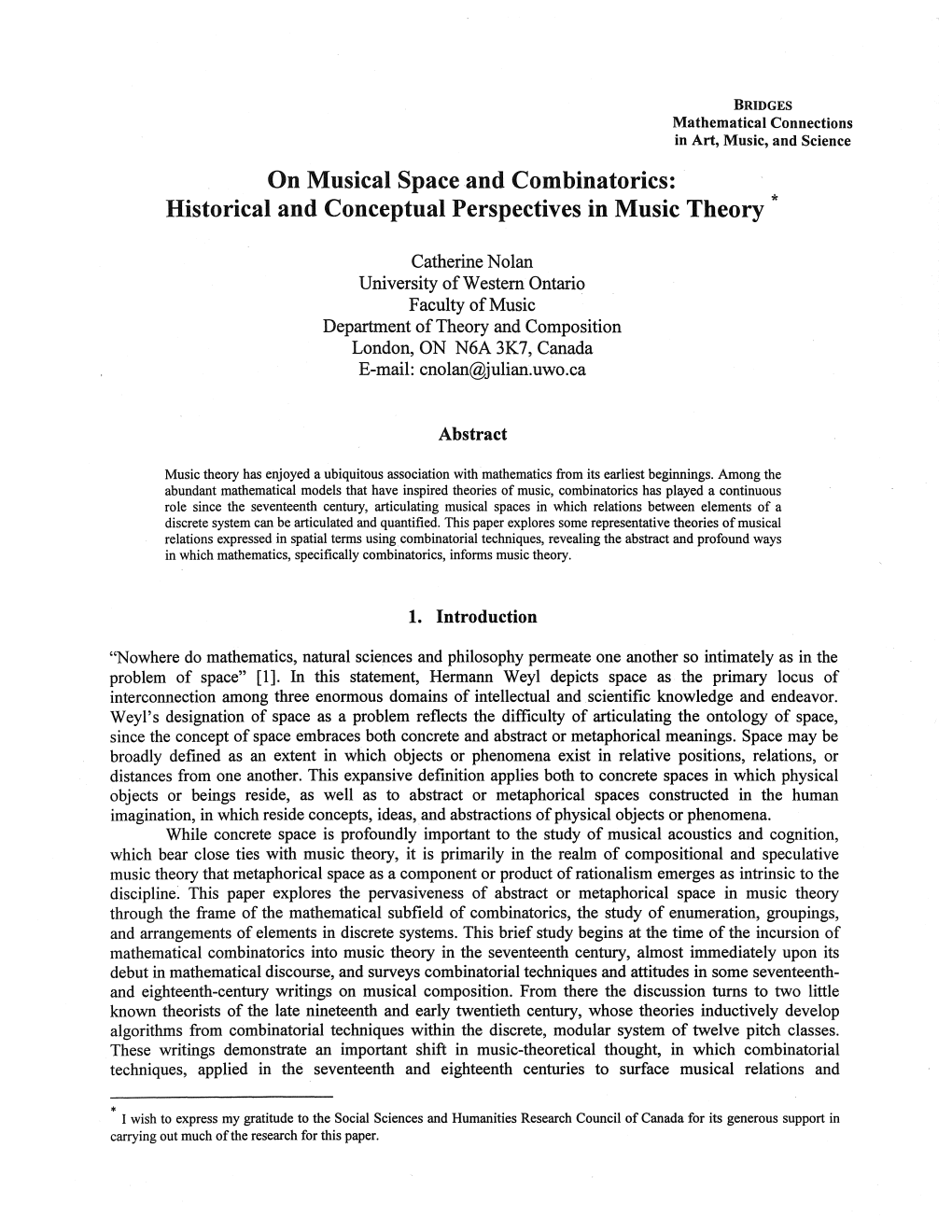 On Musical Space and Combinatorics: Historical and Conceptual Perspectives in Music Theory *