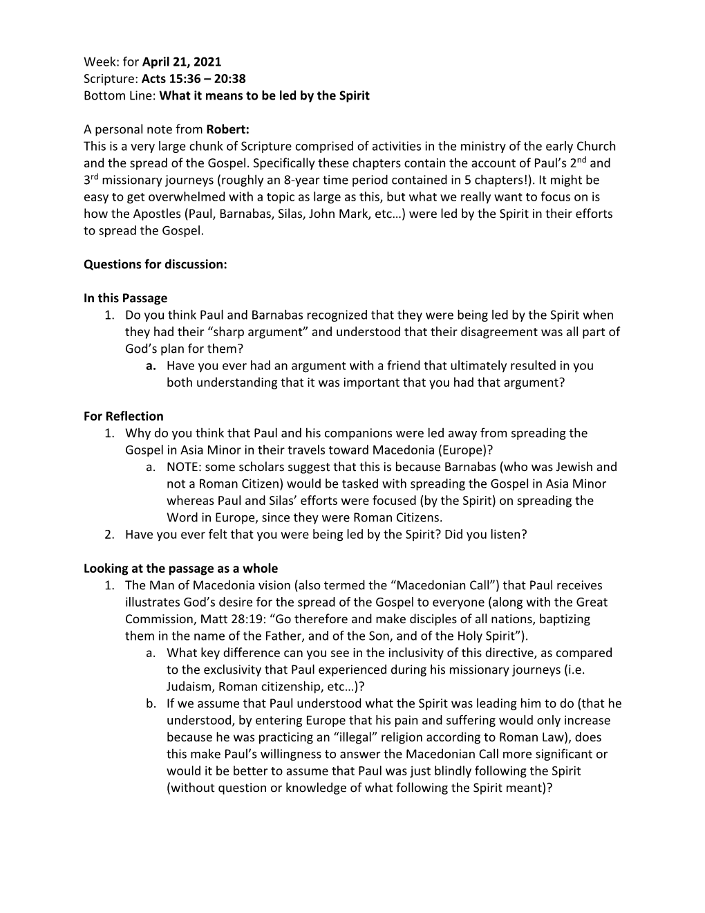 20.1007 Acts 15.36-20.38 Discussion Guide