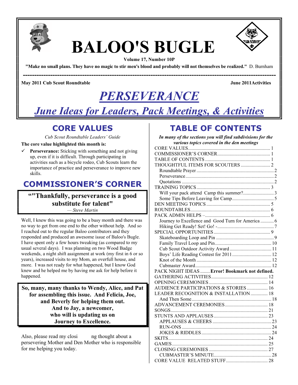 BALOO's BUGLE Volume 17, Number 10P 