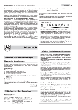 Birenbach Amtliche Bekanntmachungen