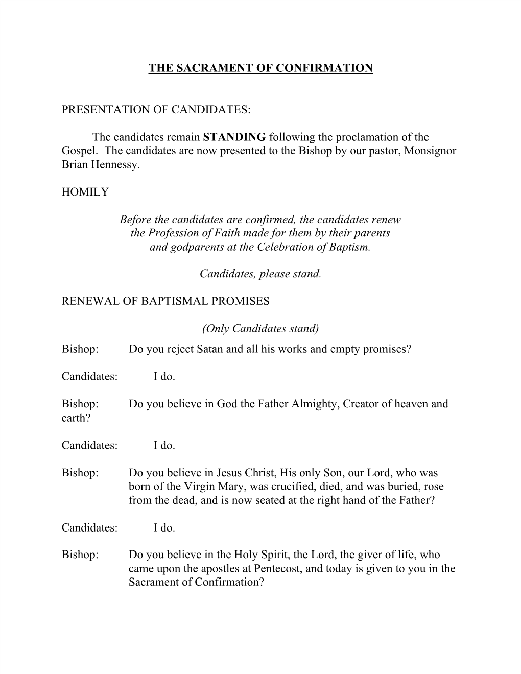 The Sacrament of Confirmation Presentation