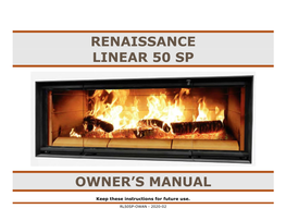 Renaissance Linear 50 Sp Owner's Manual
