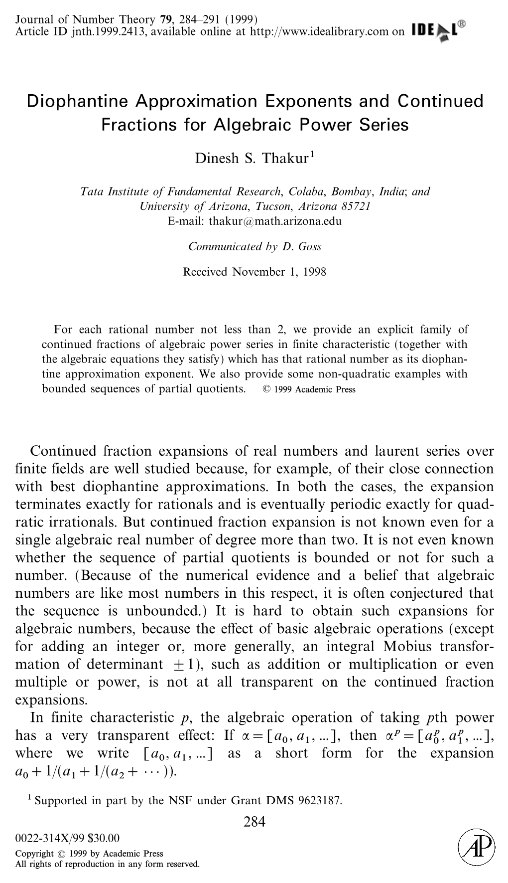 Diophantine Approximation Exponents and Continued Fractions for Algebraic Power Series