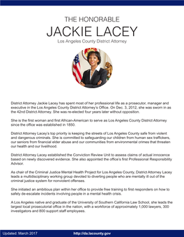JACKIE LACEY Los Angeles County District Attorney