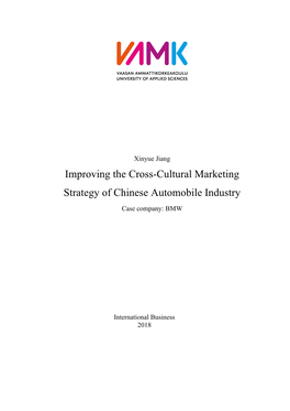 Improving the Cross-Cultural Marketing Strategy of Chinese Automobile Industry