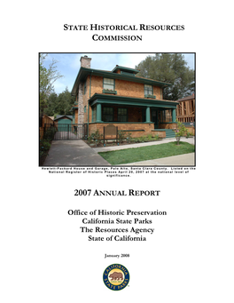 State Historical Resources Commission 2007 Annual Report