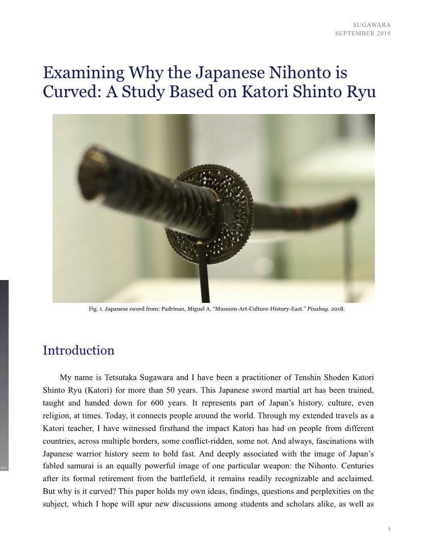 Examining Why the Japanese Nihonto Is Curved: a Study Based on Katori Shinto Ryu