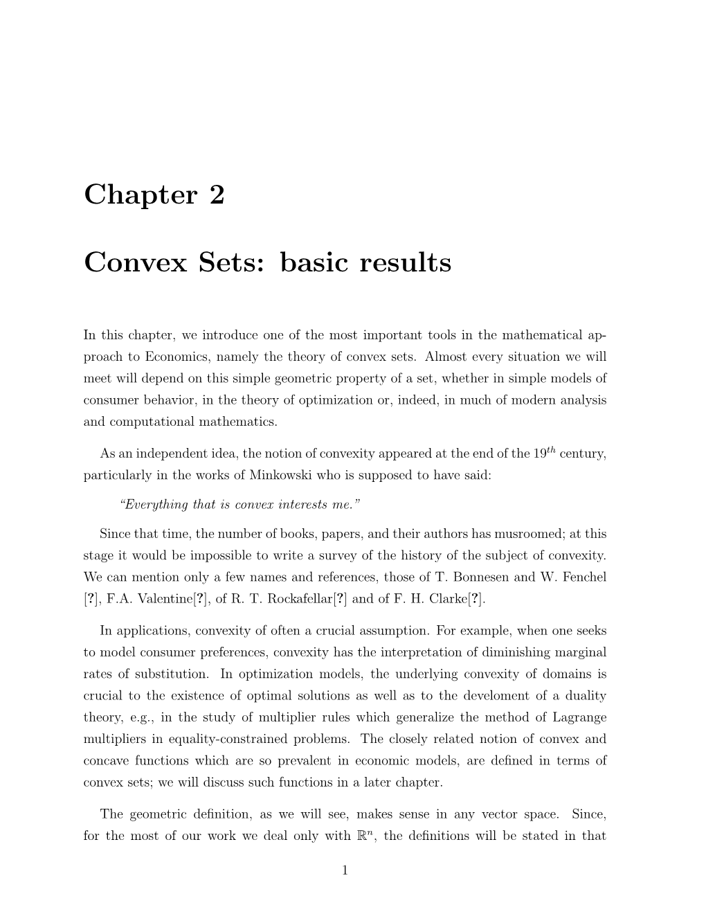 Chapter 2 Convex Sets: Basic Results